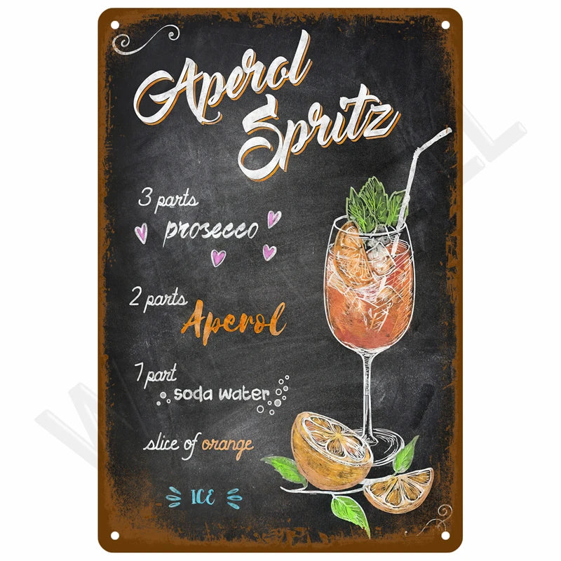 Retro Metal Wall Sign 20 x 30 cm (7.8 x 11.8 in) Vintage Tin Bedroom Wall Art