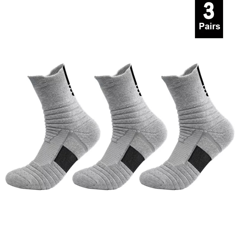 Anti-Slip Football & Basketball Socks for Men – Breathable Deodorizing Sport Socks, Ankle/Low Tube, 1 or 3 Pairs, EU 39-45