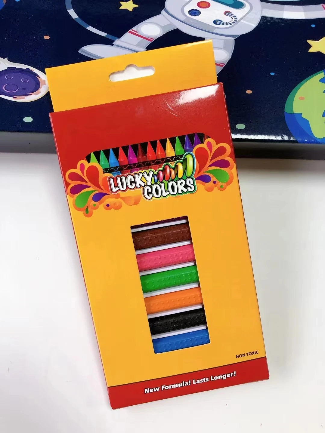 12-Color Washable Non-Toxic Wax Crayons — Jumbo Drop-Shaped Easy-Grip Crayon Sticks for Kids Art Supplies