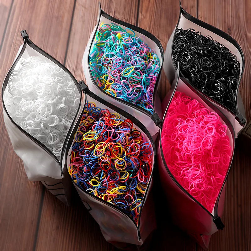 Girls Colorful Small Elastic Hair Bands – Disposable Braided Hair Ties with Small Covers