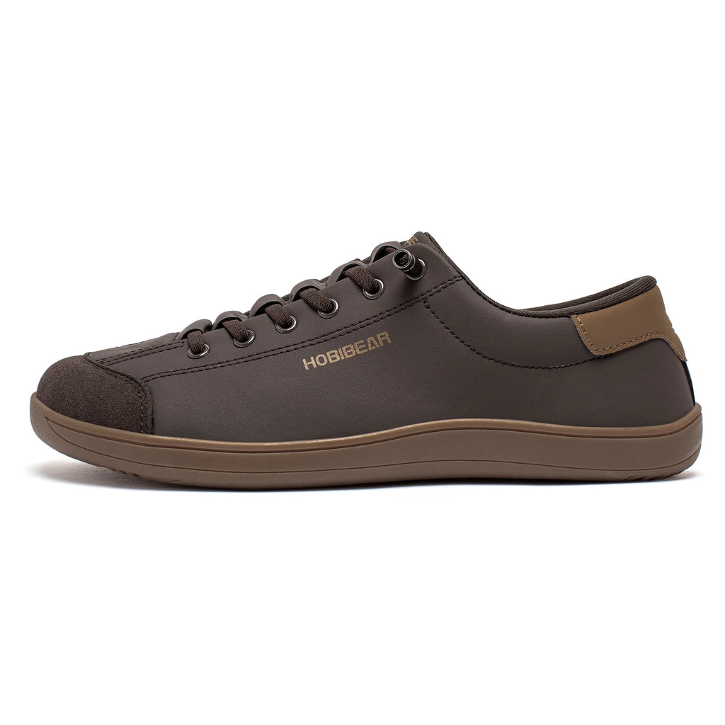 Unisex Barefoot Wide-Toe Minimalist Sneakers — Artificial Leather Adjustable Slip-On Walking Shoes