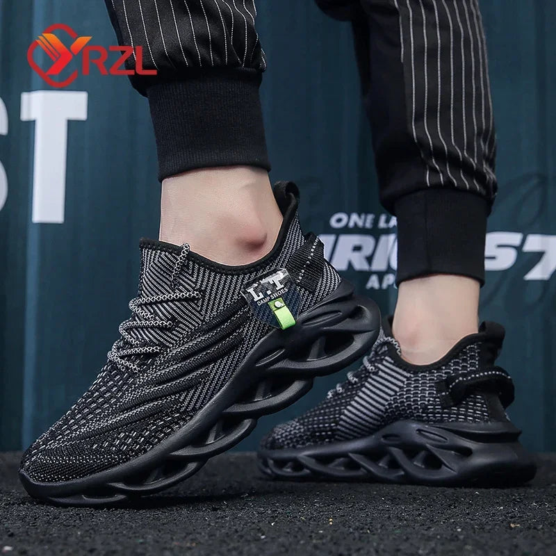 Lightweight Breathable Running Sneakers - Black Casual Jogging Shoes for Men & Women, Shock-Absorption Outdoor Trainers