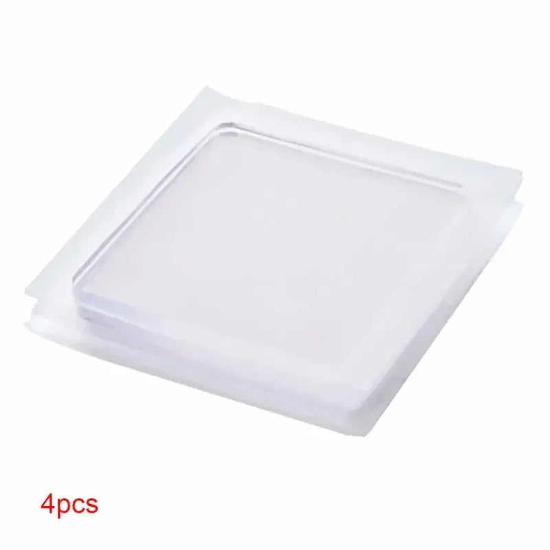 Anti-Vibration Non-Slip Silicone Pads for Washing Machine - 4-Pack Transparent 1.6 x 1.6 in (4 x 4 cm) Multi-Purpose Home & Bathroom Mats