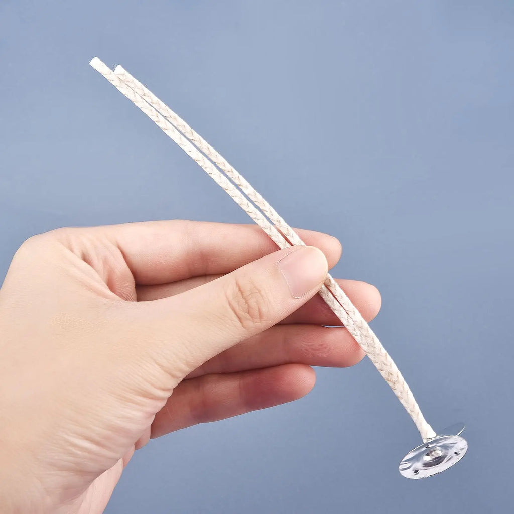Smokeless Cotton Candle Wicks 30-Pack — 6–20 cm (2.4–7.9 in) Large-Base Woven Wicks for Soy Wax & Kerosene Lamps