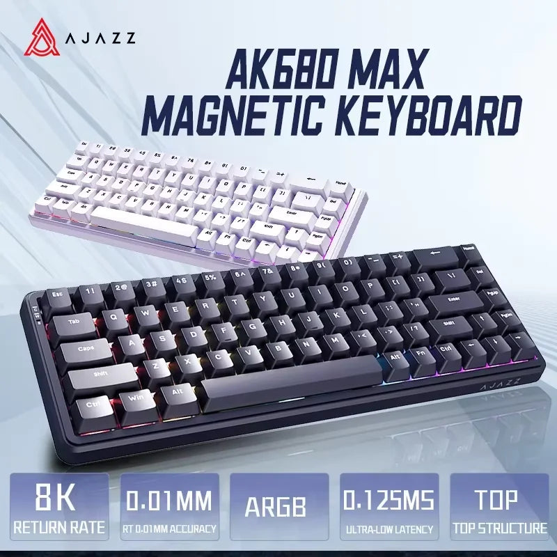 68-Key Hot-Swappable Mechanical Bluetooth & USB Compact Gaming Keyboard with RGB Backlight