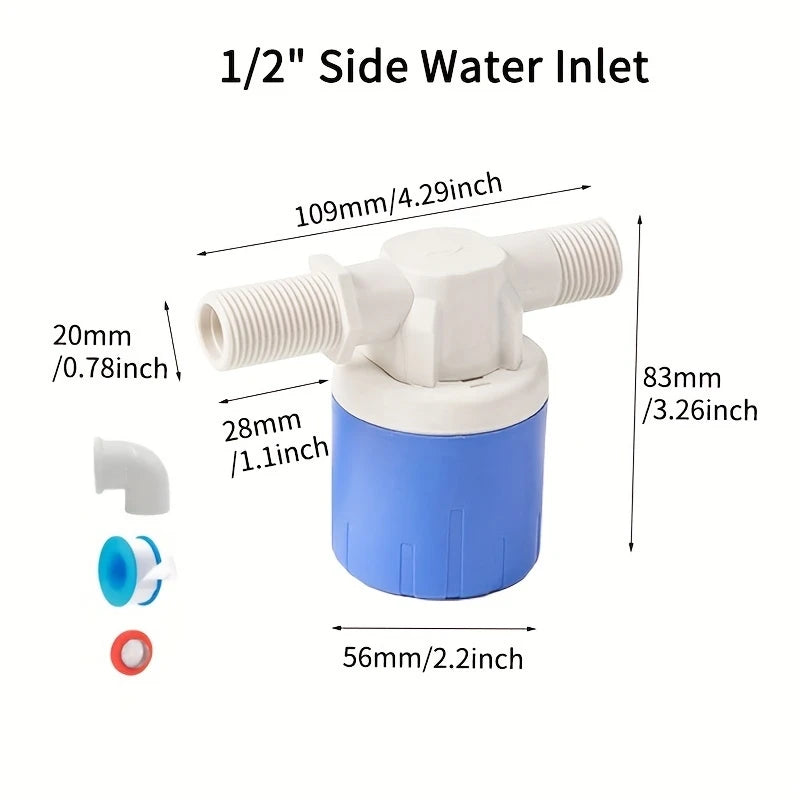 1/2-Inch (12.7 mm) BSP Mini Automatic Float Valve – No-Electric Water Level Controller, Auto Shut-Off for Water Tanks & Towers