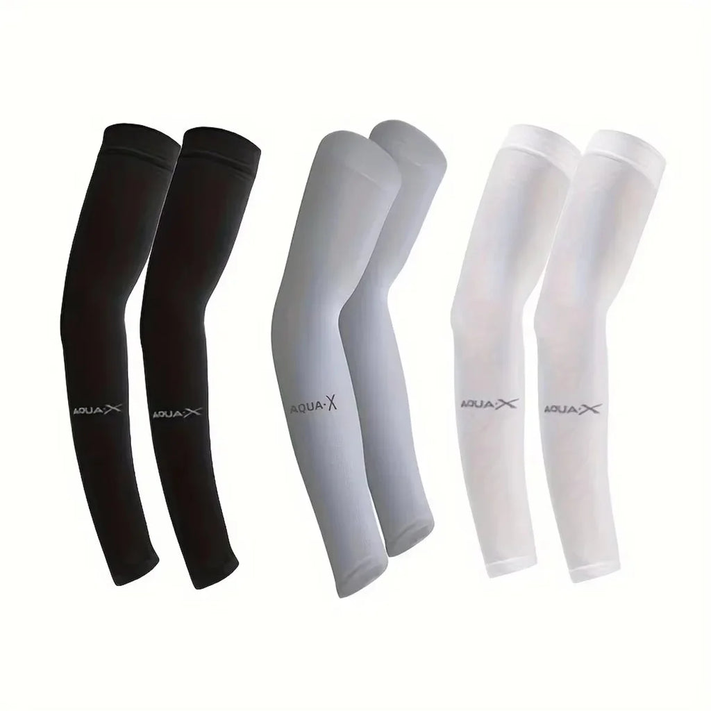 3-Pack Ice Silk Cooling Arm Sleeves — UV Sun Protection for Men & Women, Cycling & Outdoor Sports