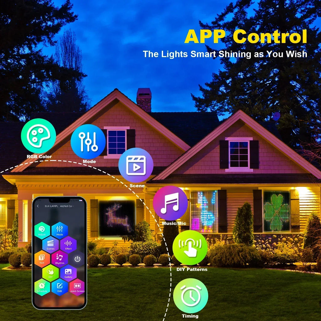 400LED Smart Curtain Lights Bluetooth App RGB Fairy String Lights USB Music Sync for Window Bedroom IP65 Waterproof