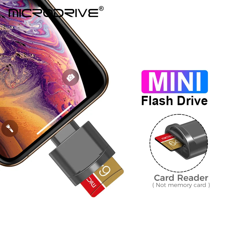Lightning Micro SD (TF) Card Reader for iPhone & iPad, Photo & File Transfer, Supports up to 512GB
