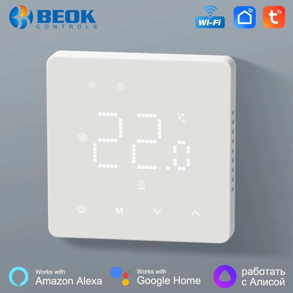 WiFi Smart Room Thermostat for Underfloor Heating — Tuya/Smart Life Compatible, Works with Alexa & Google Home