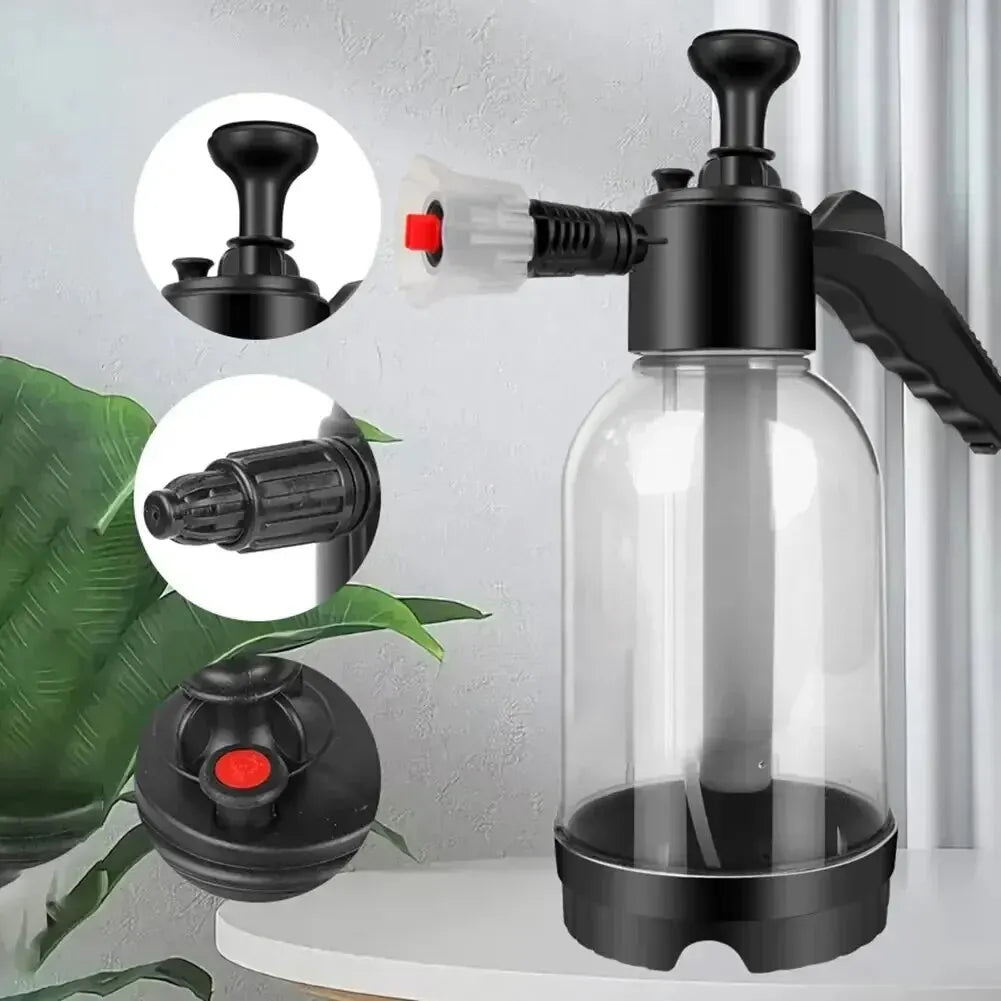 2L (67.6 fl oz) Handheld Foam Sprayer Pressure Bottle — Car Wash Foam Cannon & Disinfectant Watering Sprayer