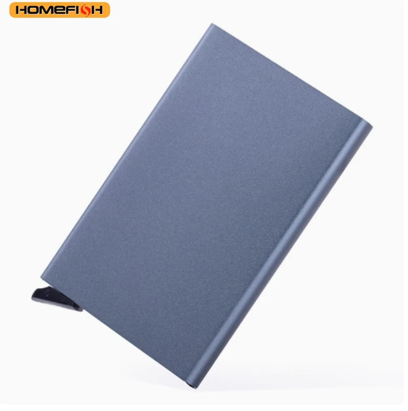 Pop-Up Aluminum Alloy Card Holder - Compact Metal Credit Card & Coin Case, Business Style Unisex