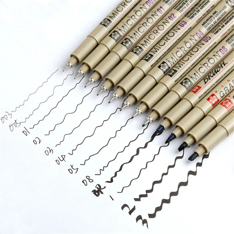 1pc Pigment Fineliner Pen — Waterproof Black Ink, Fine Tip Sketch & Drawing Marker