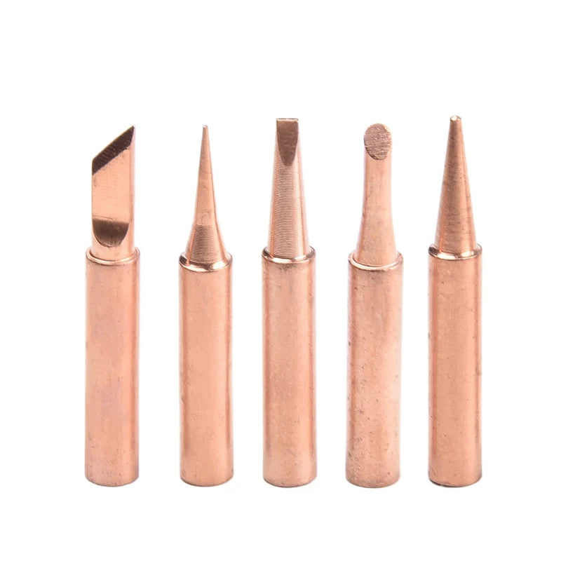 5-Pack Pure Copper Soldering Iron Tips – Lead-Free DIY Electronics Repair Tips for Electric Soldering Irons
