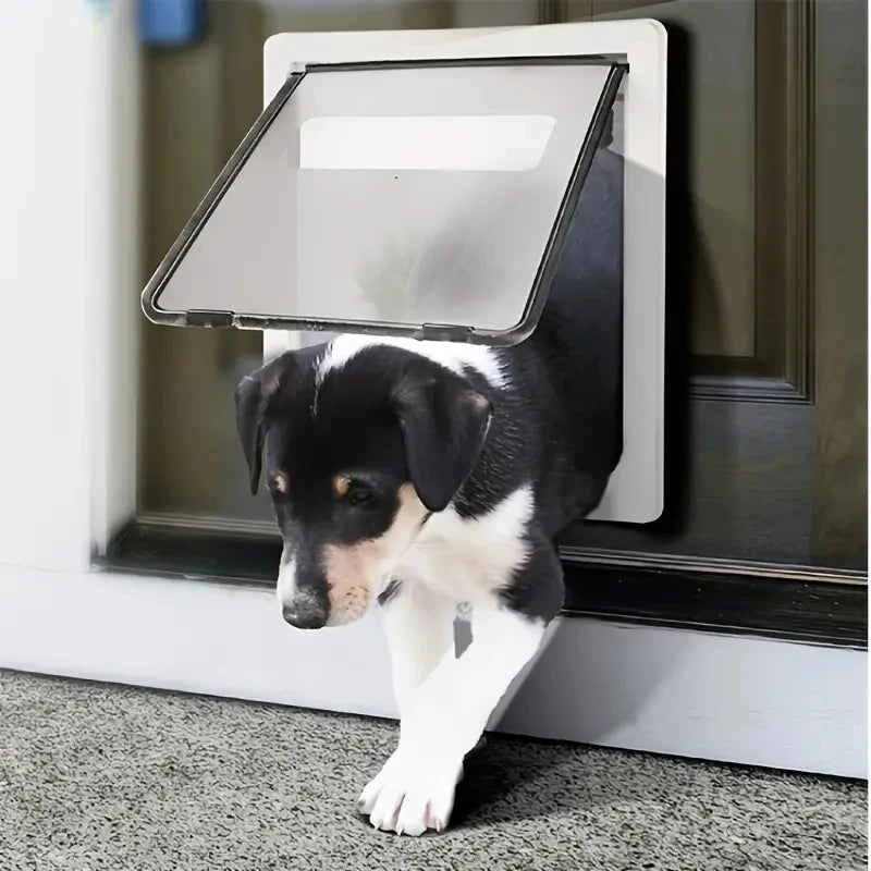 Lockable Pet Door with Privacy Flap – Weatherproof Dog & Cat Door, Easy Install (S 13.8 in x 11.4 in / 35 x 29 cm, L 16.9 in x 14.0 in / 43 x 35.5 cm)