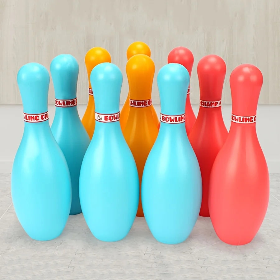 12-Piece Mini Bowling Set – 10 Pins & 2 Balls, Plastic Kids Indoor Outdoor Game Party Gift