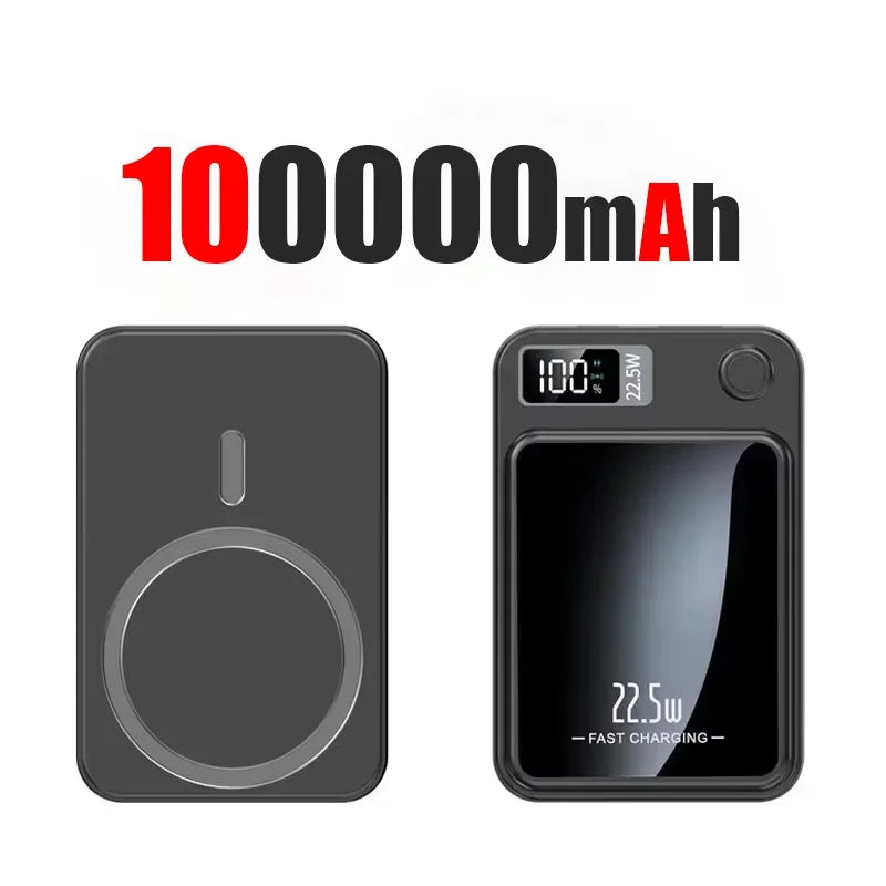 Wireless Magnetic Power Bank 22.5W Fast Charge – 50,000/100,000/200,000mAh Portable Qi Powerbank with 15W Wireless, USB-C & LED Display