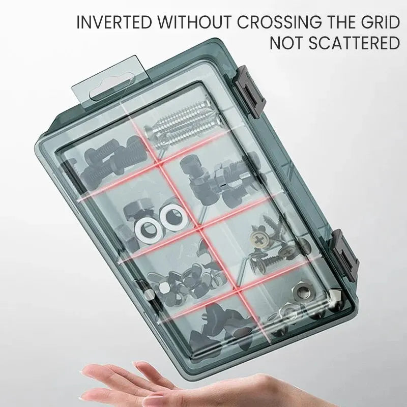 Plastic Parts Storage Box with Adjustable Dividers – Small Parts Organizer for Screws, Bolts, Electronic Components & Drill Bits