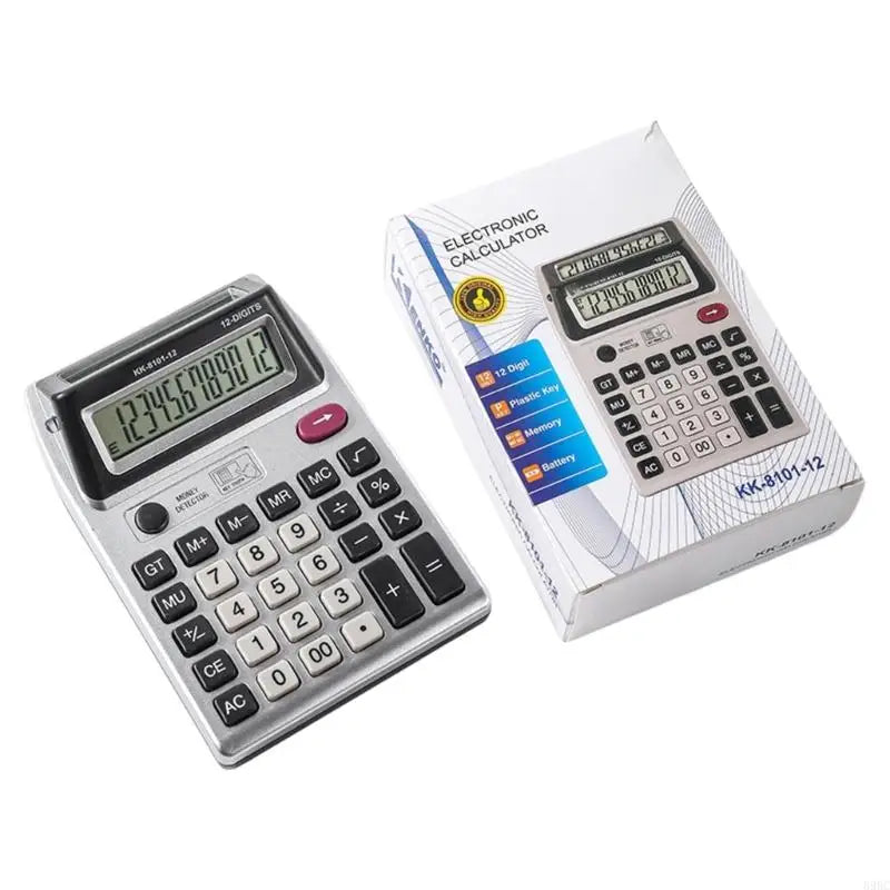 12-Digit Dual-Display Desktop Calculator – Double-Sided Front & Back Screen, Large Keys for Accounting & Office Use