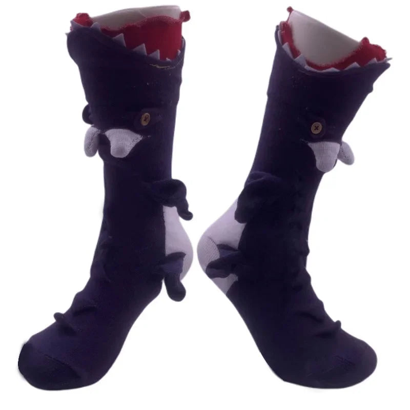 Women's Christmas Crocodile Knit Socks - Cute Funny Animal Holiday Crew Socks