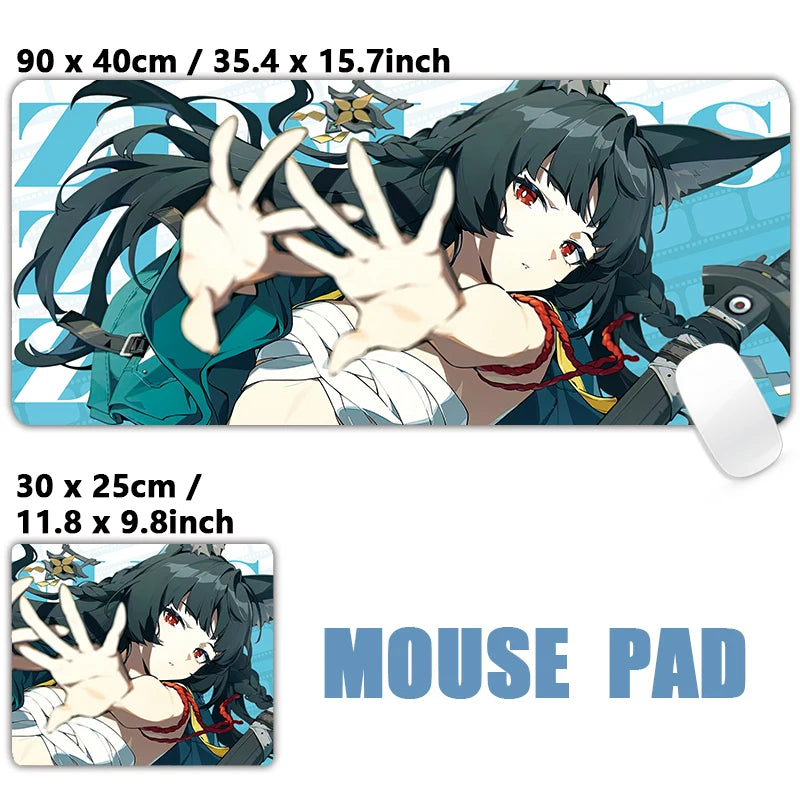 XXL Anime Gaming Mouse Pad – Hoshimi Miyabi & Evelyn Ellen Desk Mat, Large Keyboard Mousepad with Non-Slip Silicone Base