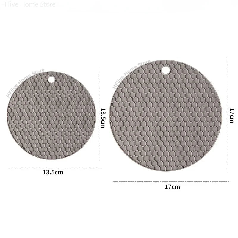 Multifunctional Silicone Round Table Mat – Heat-Resistant Honeycomb Coaster & Pot Holder, Non-Slip Trivet with Hanging Hole