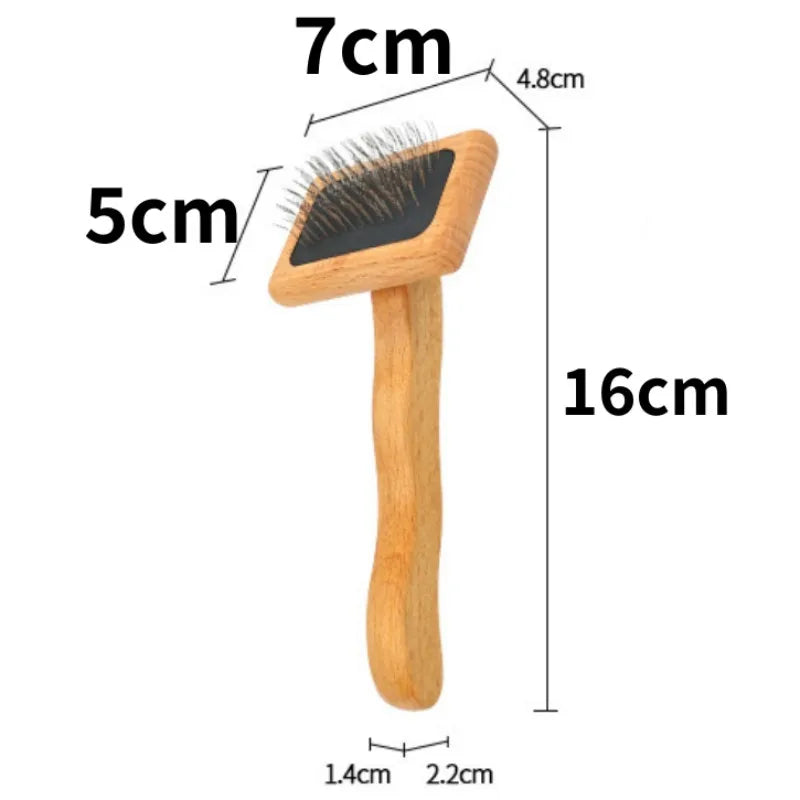 Wooden Pet Grooming Brush for Dogs & Cats – Hair Remover, Knot Opener & Massage Comb
