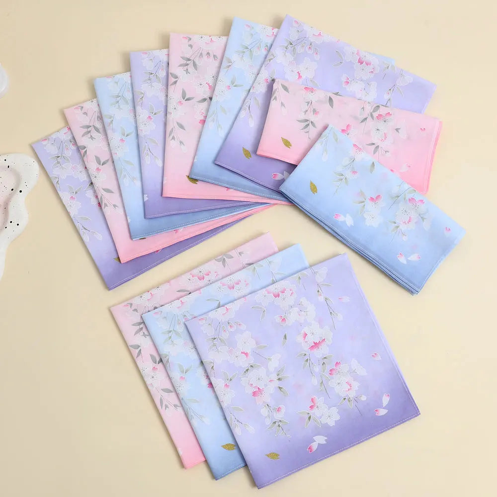 3-Pack Pure Cotton Floral Women's Handkerchiefs - 17 x 17 in (43 x 43 cm) Absorbent Wedding Handkerchiefs for Bride and Mother