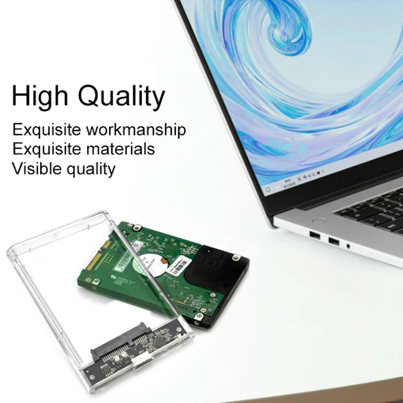 USB 3.0 2.5-Inch (63.5 mm) SATA HDD/SSD Enclosure — Up to 6TB, 5Gbps, Transparent Case, Plug & Play