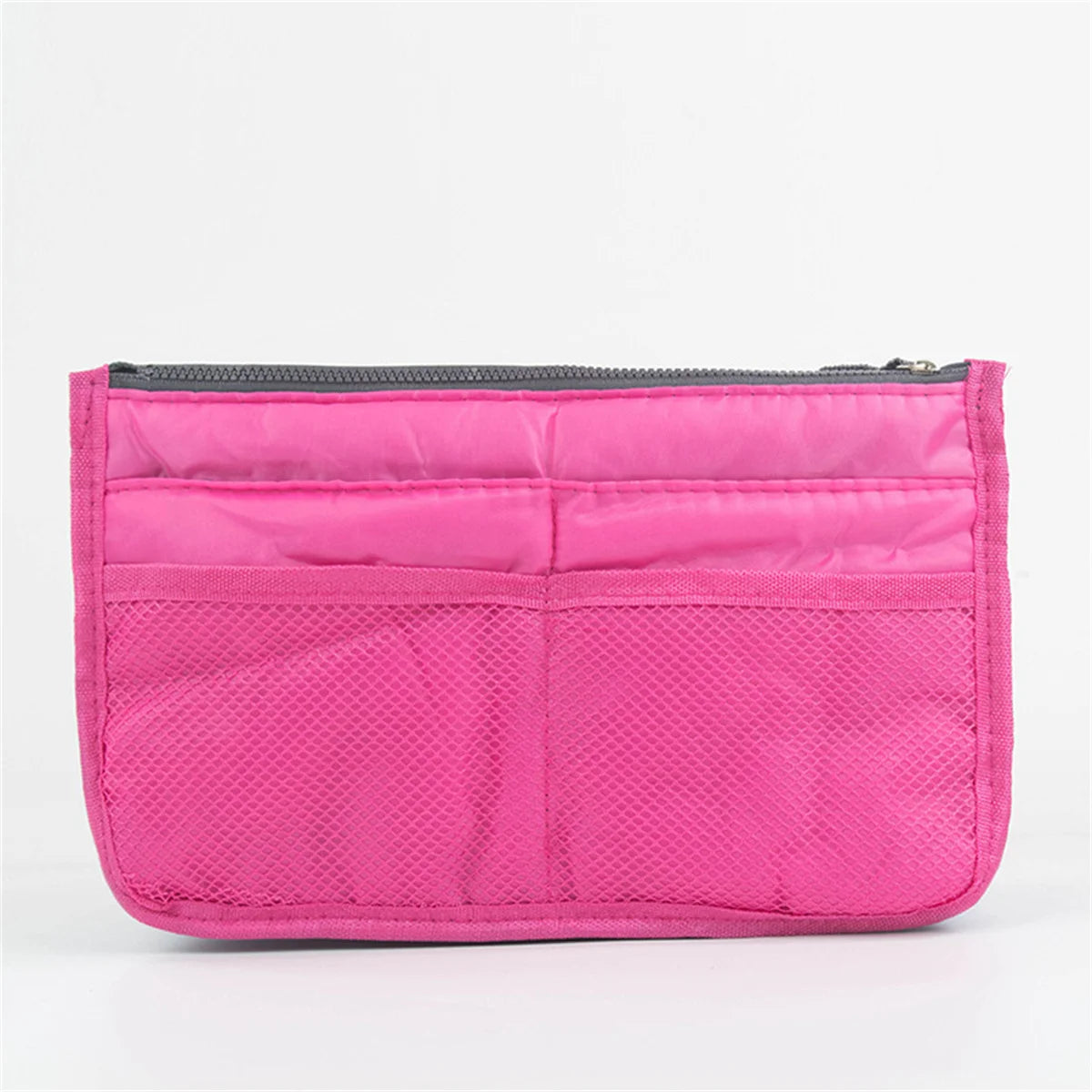 Multifunctional Bi-Fold Makeup and Toiletry Organizer Bag, Double Zipper Large Capacity