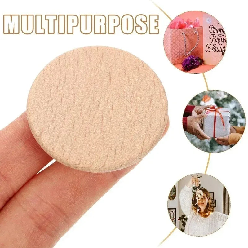 50/100 Pack 4–7 cm (1.57–2.76 in) Unfinished Beech Wood Rounds – Smooth DIY Craft Discs for Painting, Laser Engraving & Home Decor