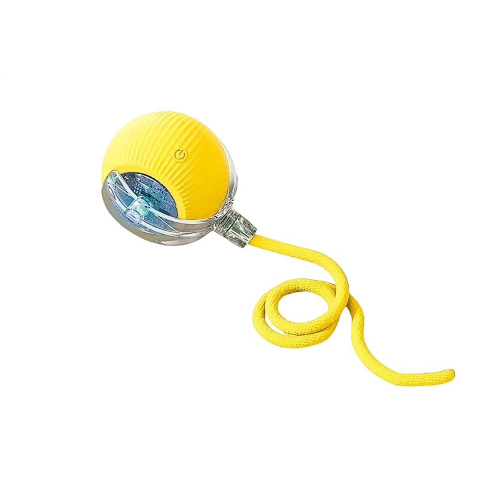 USB Rechargeable Smart Rolling Cat Ball Toy with Tail Lamp – Interactive Automatic Motion Toy for Cats & Small Dogs
