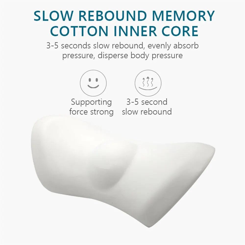 Breathable Memory Foam Lumbar Pillow - Ergonomic Waist Support for Car Seat & Bed