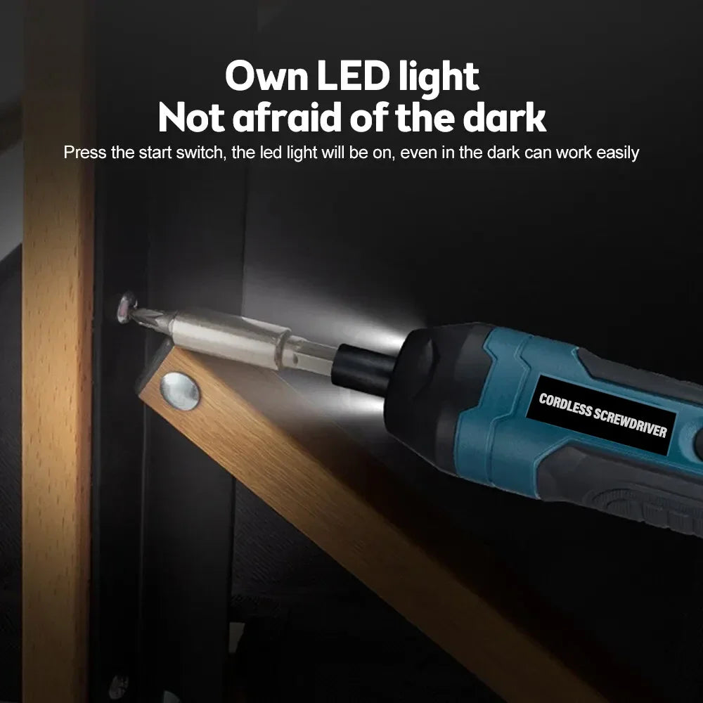 Mini Cordless Electric Screwdriver 3.6V Rechargeable 1300mAh, 5Nm Torque Precision Kit with Bits
