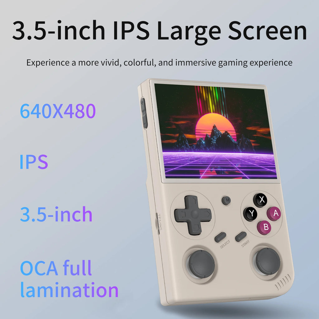 Handheld Retro Game Console 3.5-inch (8.9 cm) IPS Screen Linux Dual Joystick Vibration Motor Portable Gaming System — 4000 Built-in Games
