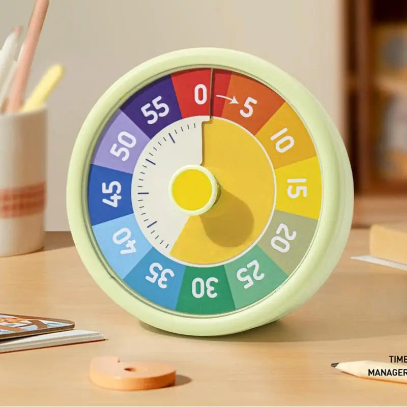 Visual 60-Minute Silent Countdown Timer, Round Kitchen Timer for Time Management & Study