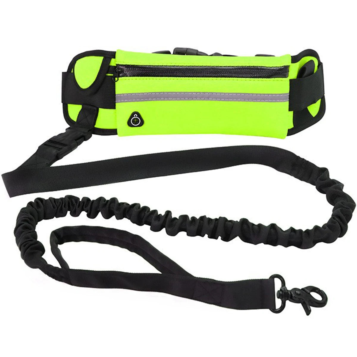 Hands-Free Reflective Retractable Dog Leash with Waist Bag 8M (26ft) Adjustable 27–55in Elastic Belt for Running & Walking