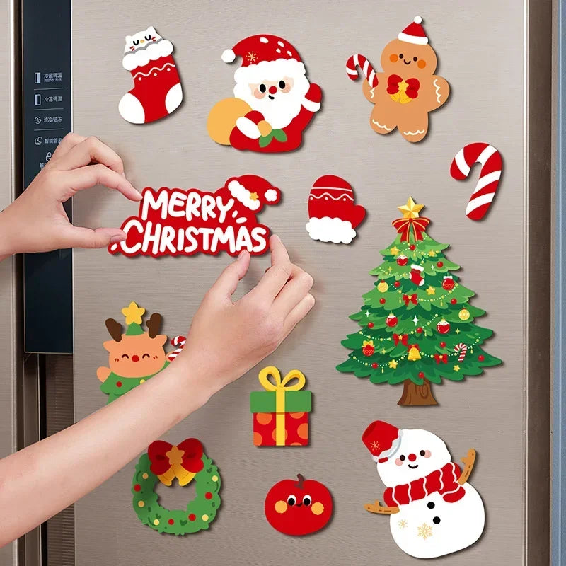 12-Pack Christmas Fridge Magnets – Cute Christmas Tree Magnetic Stickers for Refrigerator, Holiday Party Gifts
