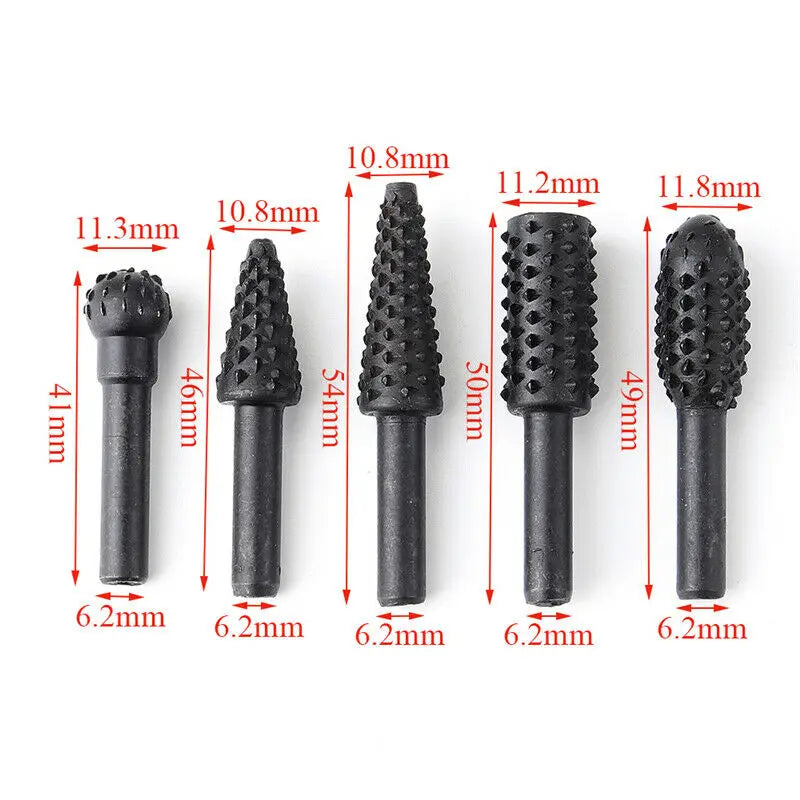 1/4" (6.2mm) 5-Piece Titanium-Coated Drill Bit Set for Woodworking, Metal & Carpentry