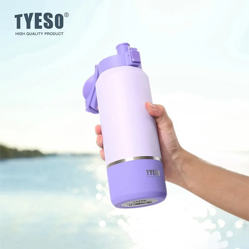 Insulated Stainless Steel Water Bottle - 40/51/68oz (1200/1500/2000ml) Travel Mug with Handle & Leak-Proof Pop-Up Lid for Hiking