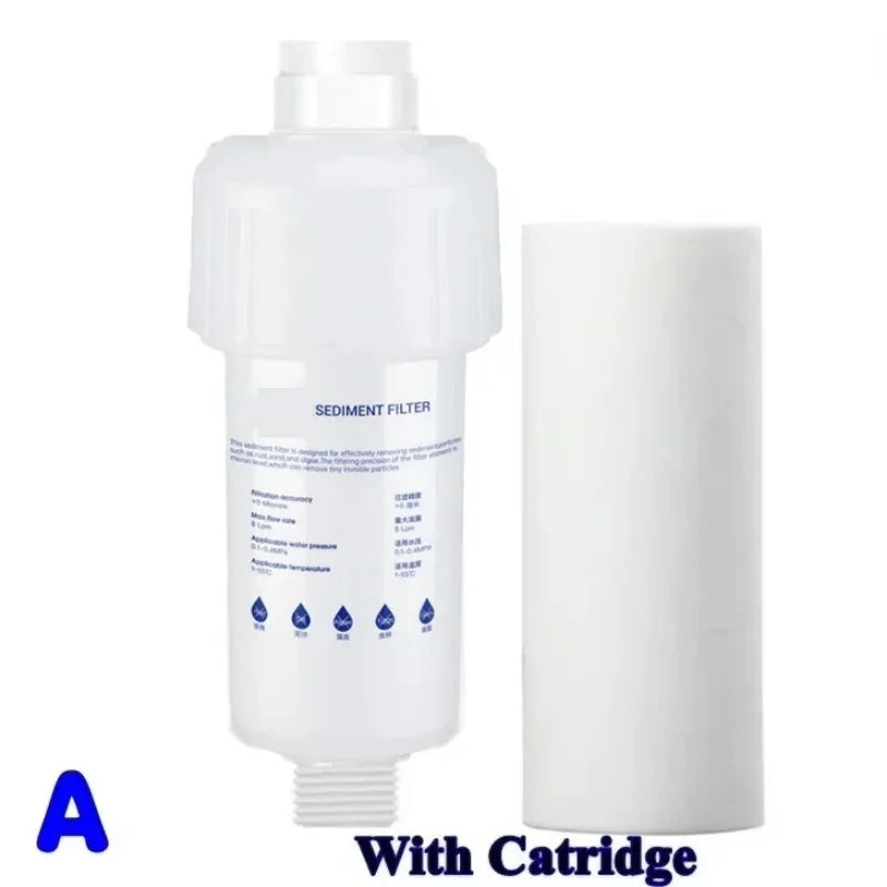 5-Inch (12.7 cm) Pre-Filter Water Filter Cartridge with Adapter - PP Cotton Sediment Filter for Faucet, Washing Machine, Shower, Toilet, Water Heater