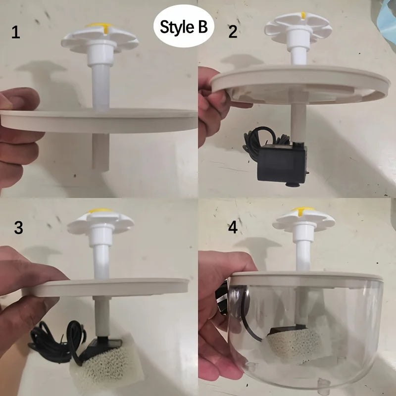 USB Silent 1L (34 fl oz) Pet Water Fountain – Automatic Filtered Drinking Dispenser for Cats & Small Dogs