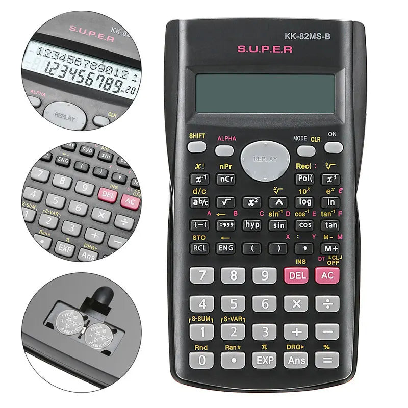 240-Function Scientific Calculator 2-Line LCD Portable Student Calculator