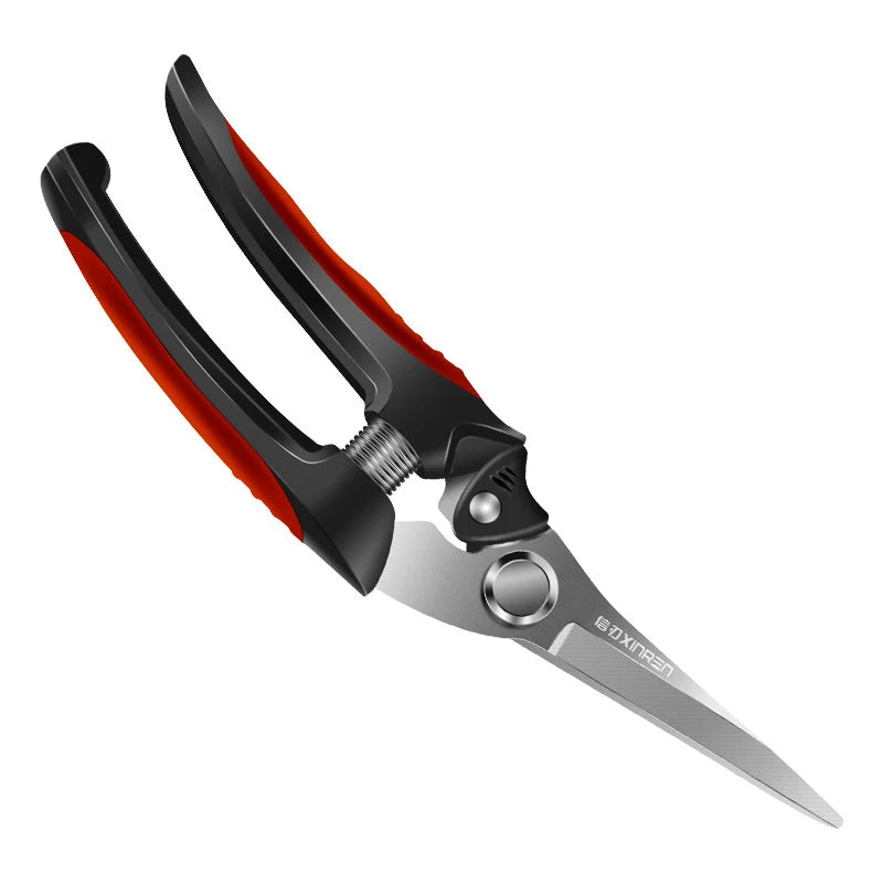Stainless Steel Bypass Pruning Shears for Fruit Trees, Grapevines & Citrus - Anti-Slip Handle