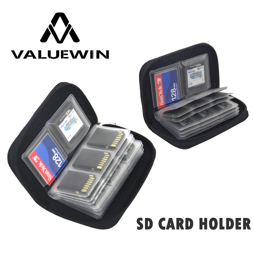 22-Slot Memory Card Organizer Case for SD MicroSD CF SDHC MS & Game Cards