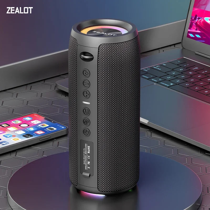 40W Bluetooth 5.2 Portable Speaker, IPX5 Waterproof 3D Stereo Bass TWS Boom Box, 4000mAh