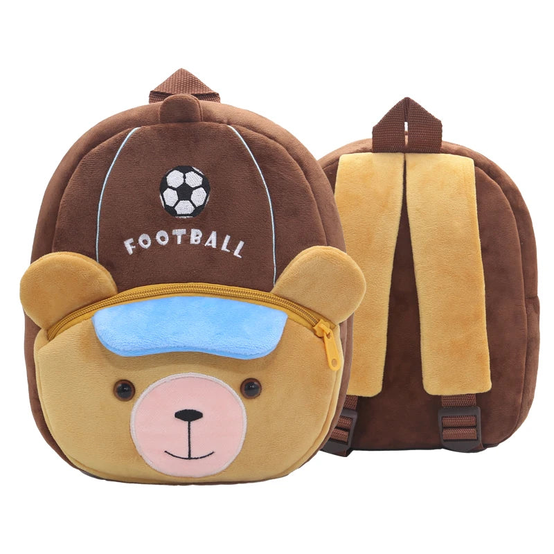 Plush Cartoon Animal Kids Backpack – Toddler & Preschool School Bag Ages 2–6