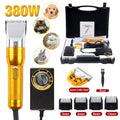 380W Electric Goat & Pet Shearer — 12V Motor Wool and Hair Trimmer, Adjustable 0.8–2.3mm (0.03–0.09in), Includes 4 Guide Combs