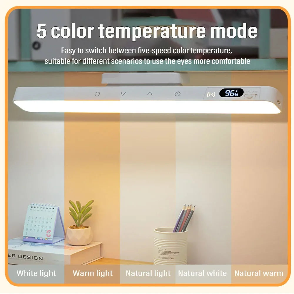 Magnetic Touch LED Desk Lamp Rechargeable USB-C Night Light 5 Color Temps 360° Rotating Bedside & Cabinet Light