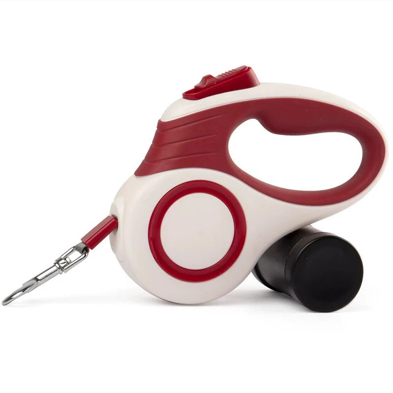 Retractable Dog Leash 3M/5M (9.8ft/16.4ft) Extendable Pet Lead with Waste Bag Holder, Comfortable Grip for Small Dogs & Cats